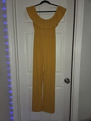 J for Justify Women's Jumper Size Large Yellow Short Sleeve Round Neck - Thumbnail 5