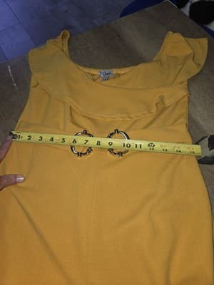 J for Justify Women's Jumper Size Large Yellow Short Sleeve Round Neck - Thumbnail 10