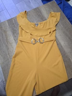 J for Justify Women's Jumper Size Large Yellow Short Sleeve Round Neck - Thumbnail 9