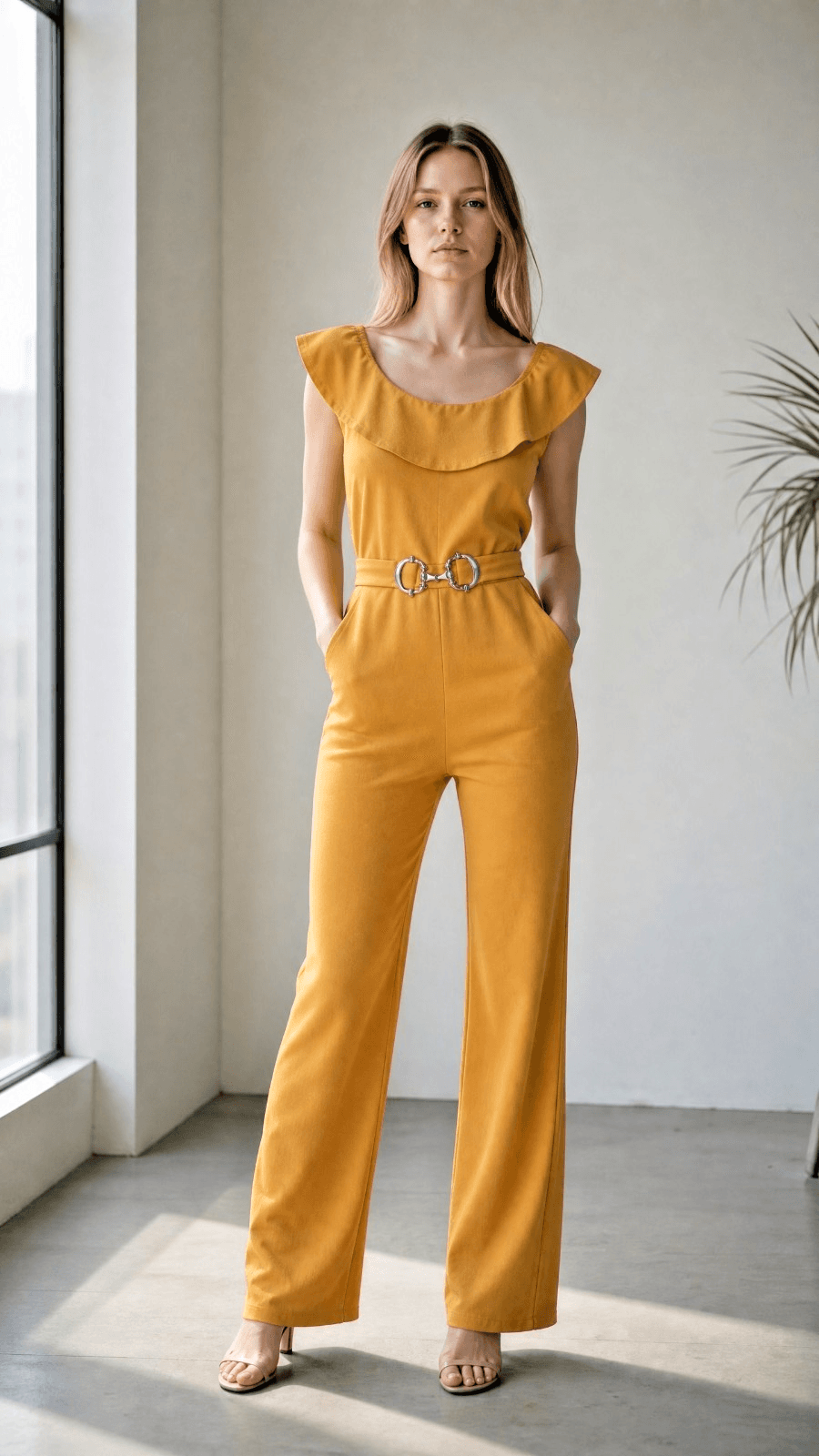 J for Justify Women's Jumper Size Large Yellow Short Sleeve Round Neck
