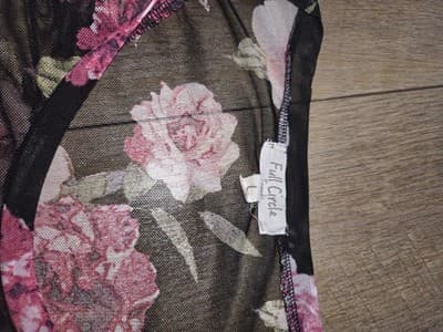 Full Circle Trends Women's Size Large Long Sleeve Crop Top Floral - Thumbnail 6