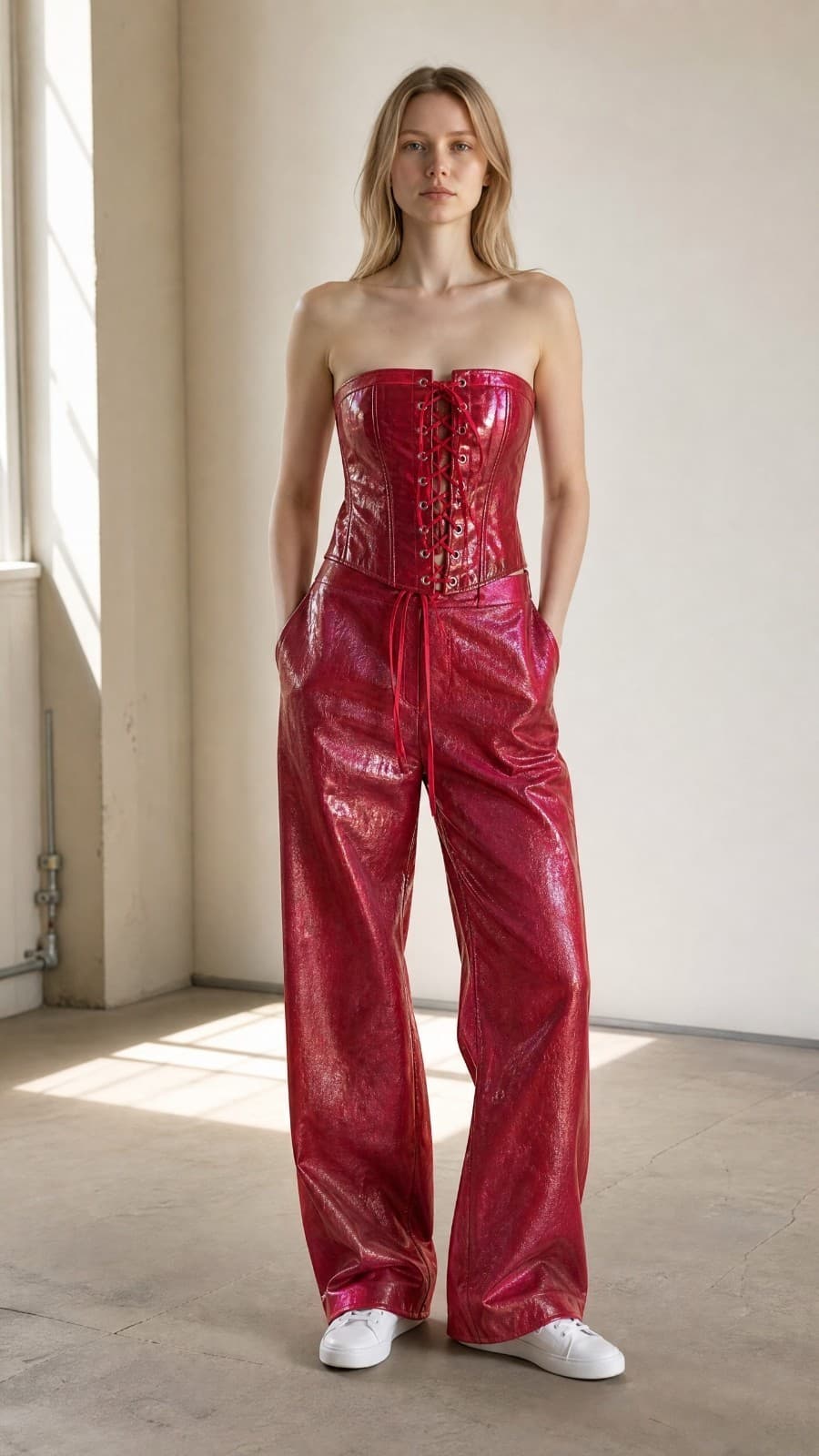 Mars UK Size 12 Top and Bottom Set Women's Red New with Tags Made In England - Thumbnail 2