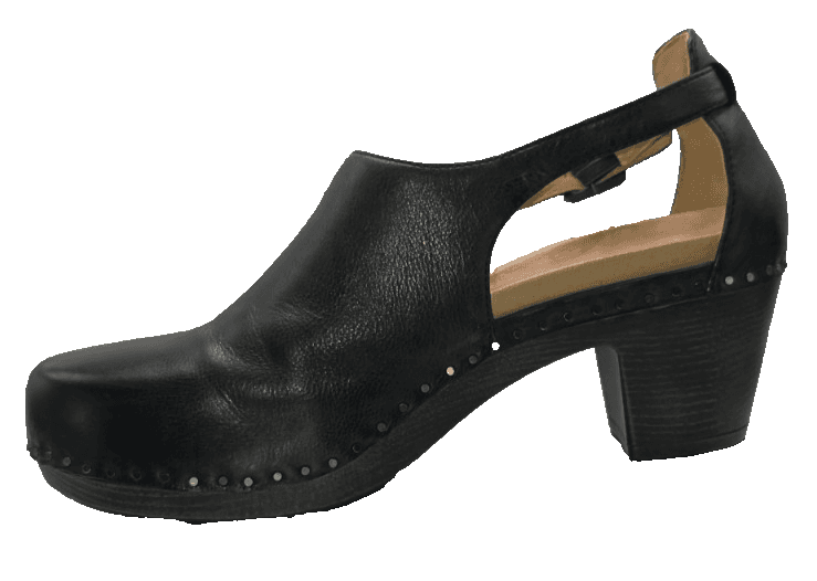 Dansko Sassy Black Leather Clogs Platform Slingback Heels Women Size US 11 EU 42 - Thumbnail 8