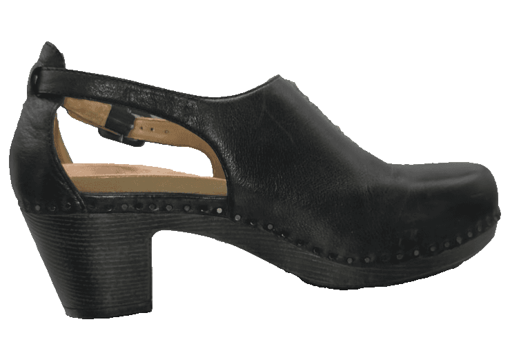 Dansko Sassy Black Leather Clogs Platform Slingback Heels Women Size US 11 EU 42 - Thumbnail 10