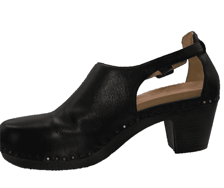 Dansko Sassy Black Leather Clogs Platform Slingback Heels Women Size US 11 EU 42 - Thumbnail 4
