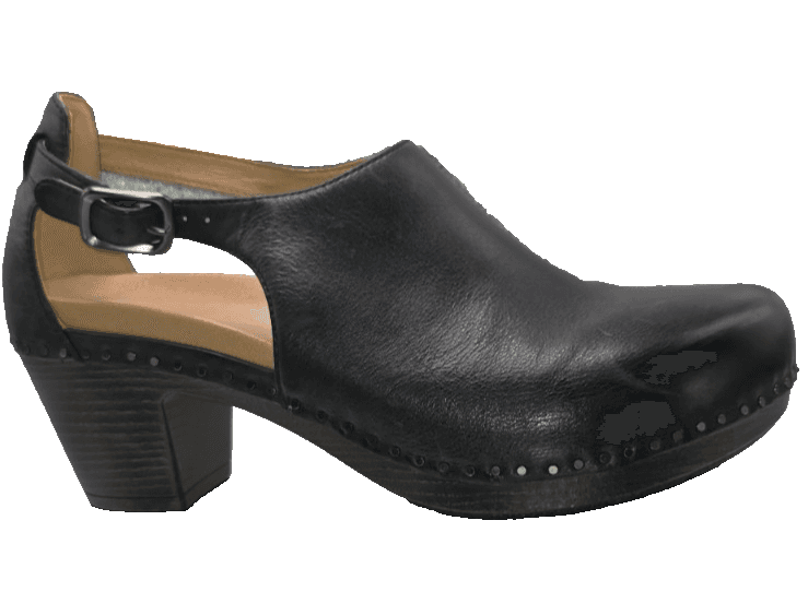 Dansko Sassy Black Leather Clogs Platform Slingback Heels Women Size US 11 EU 42 - Thumbnail 5