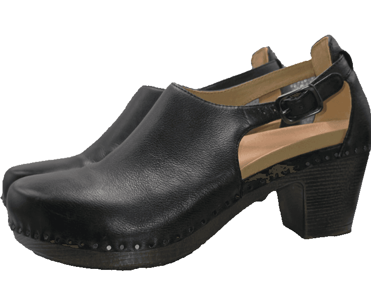 Dansko Sassy Black Leather Clogs Platform Slingback Heels Women Size US 11 EU 42 - Thumbnail 3