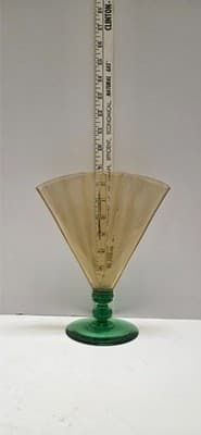 Vintage Steuben Art Glass Fan Vase 6287 Amber Optic Ribbed Pomona Green Foot Dec - Thumbnail 10