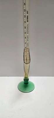 Vintage Steuben Art Glass Fan Vase 6287 Amber Optic Ribbed Pomona Green Foot Dec - Thumbnail 11