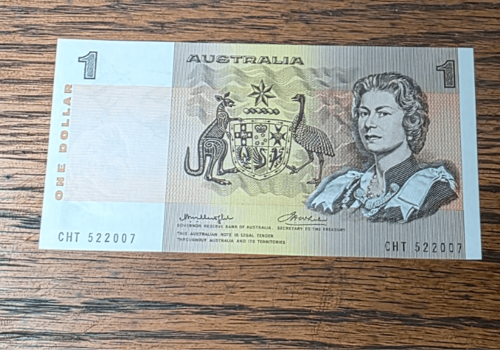 Austraila $1 Paper Banknote Johnston/Stone CHT-Prefix Crisp Uncirculated - Thumbnail 2