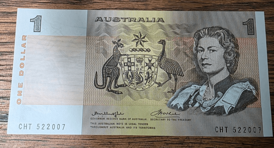 Austraila $1 Paper Banknote Johnston/Stone CHT-Prefix Crisp Uncirculated
