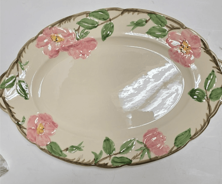 Vintage Franciscan Desert Rose 12" Oval Handled Platter/Serving Tray Made in USA - Thumbnail 7