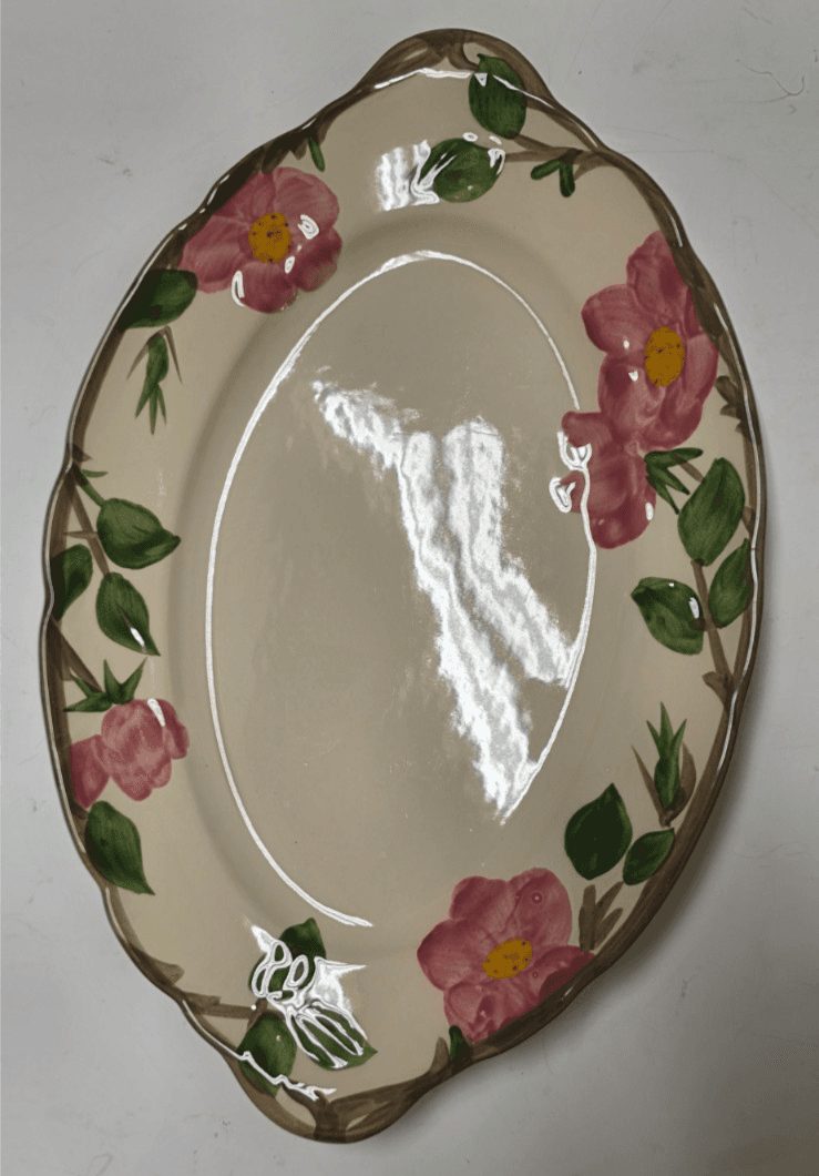 Vintage Franciscan Desert Rose 12" Oval Handled Platter/Serving Tray Made in USA - Thumbnail 5