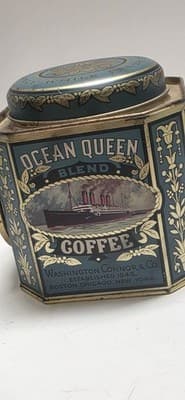 Vintage Ocean Queen Coffee Tin Clock John Moore Sons Clerkenwell London Quartz - Thumbnail 3