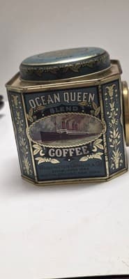 Vintage Ocean Queen Coffee Tin Clock John Moore Sons Clerkenwell London Quartz - Thumbnail 5