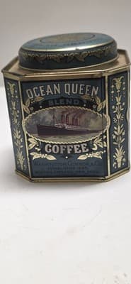 Vintage Ocean Queen Coffee Tin Clock John Moore Sons Clerkenwell London Quartz - Thumbnail 4