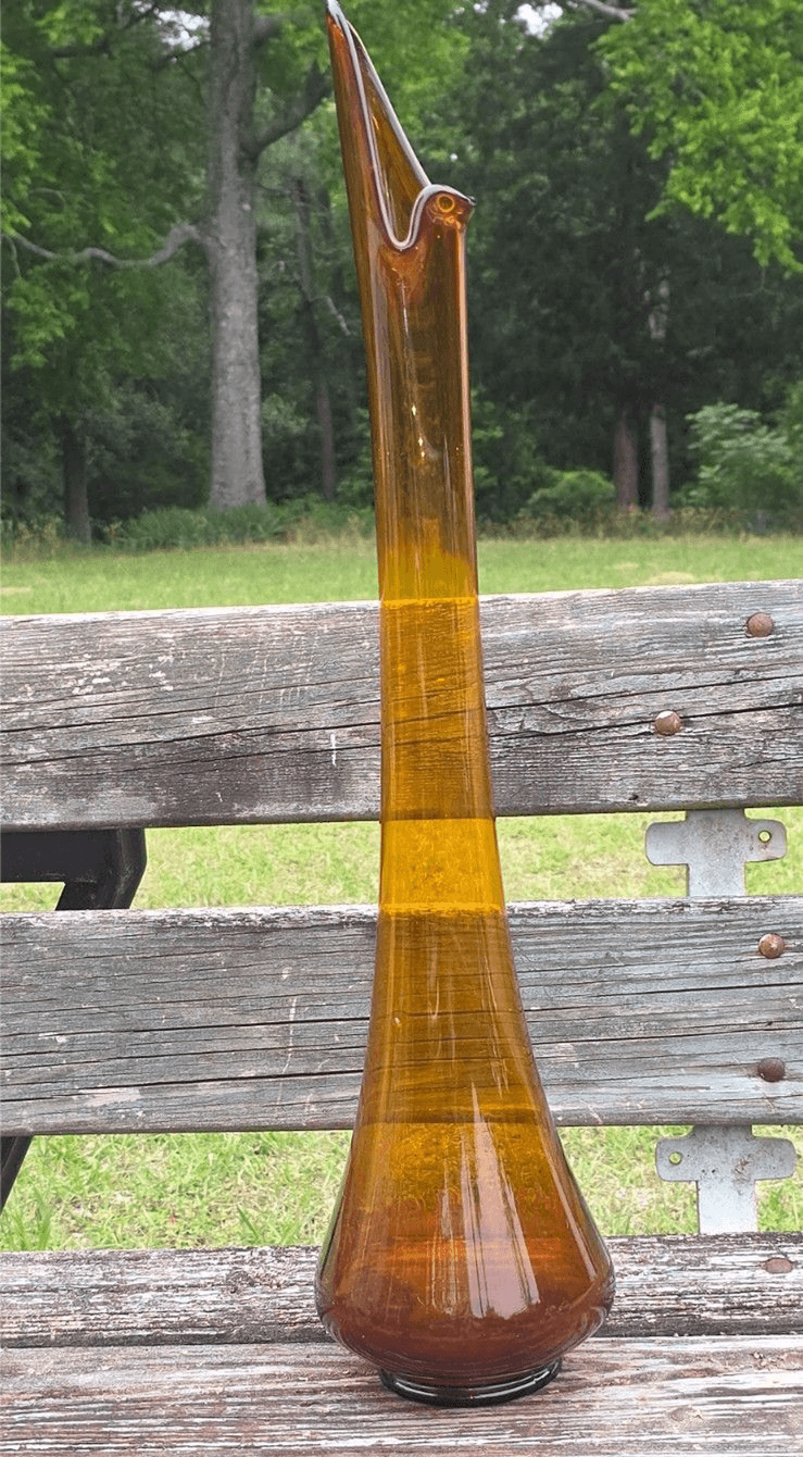 LE Smith Hand Swung Glass 28.5" Tall Floor Vase Simplicity/ Smoothie Fat Bottom
