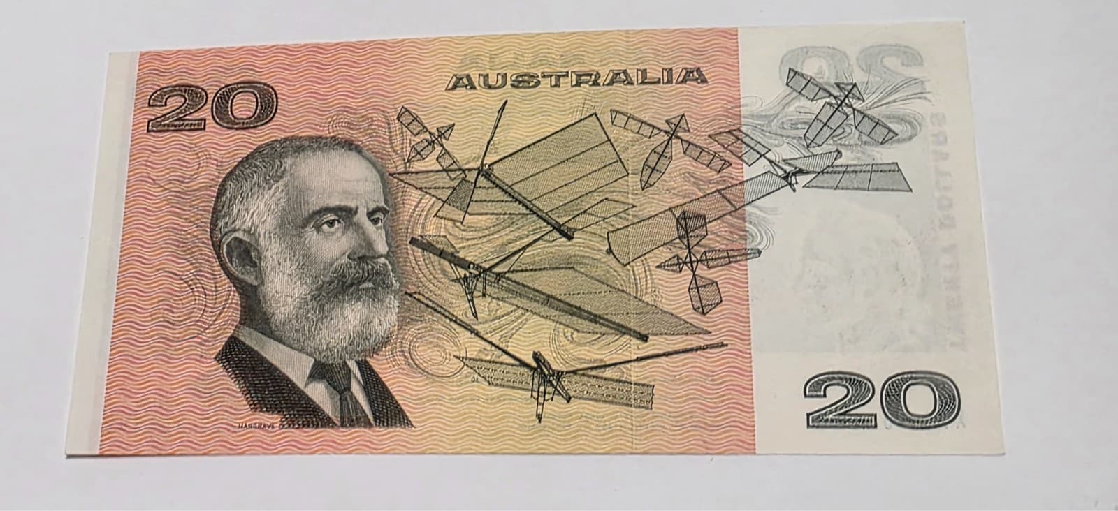 Vintage 1979 Australia 20 Dollars Banknote Knight Stone Gothic First Prefix XVS - Thumbnail 2