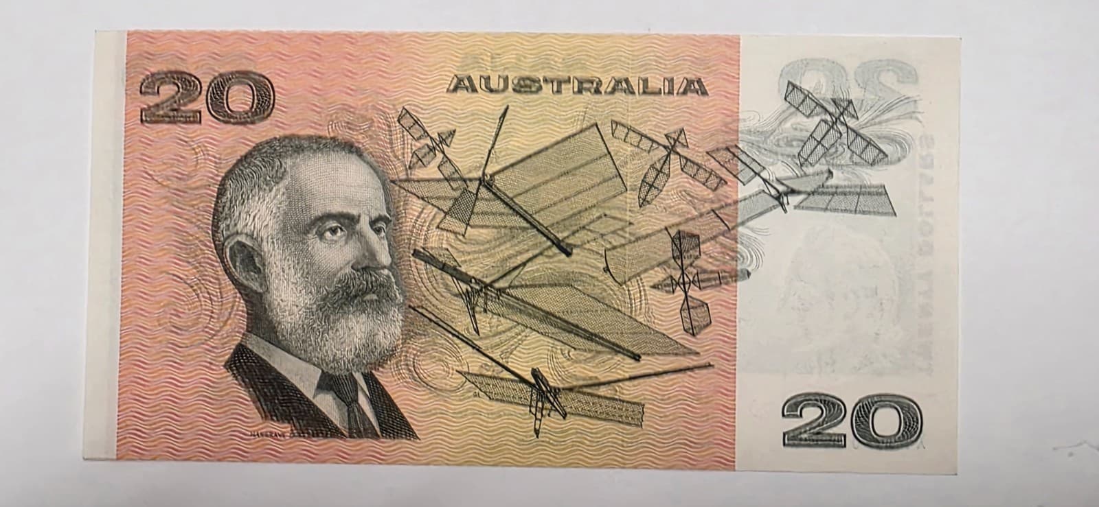 Vintage 1979 Australia 20 Dollars Banknote Knight Stone Gothic First Prefix XVS - Thumbnail 4