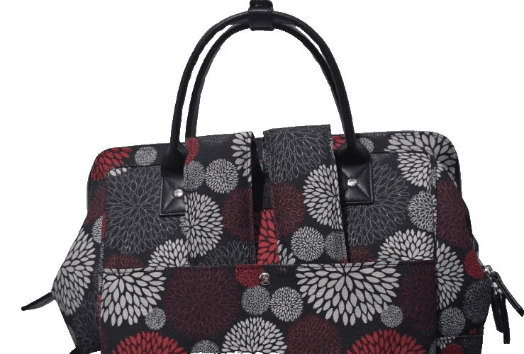 Maevn ReadyGo Clinical Backpack/Medical Tote Bag Red White Grey Floral Dhalia - Thumbnail 2