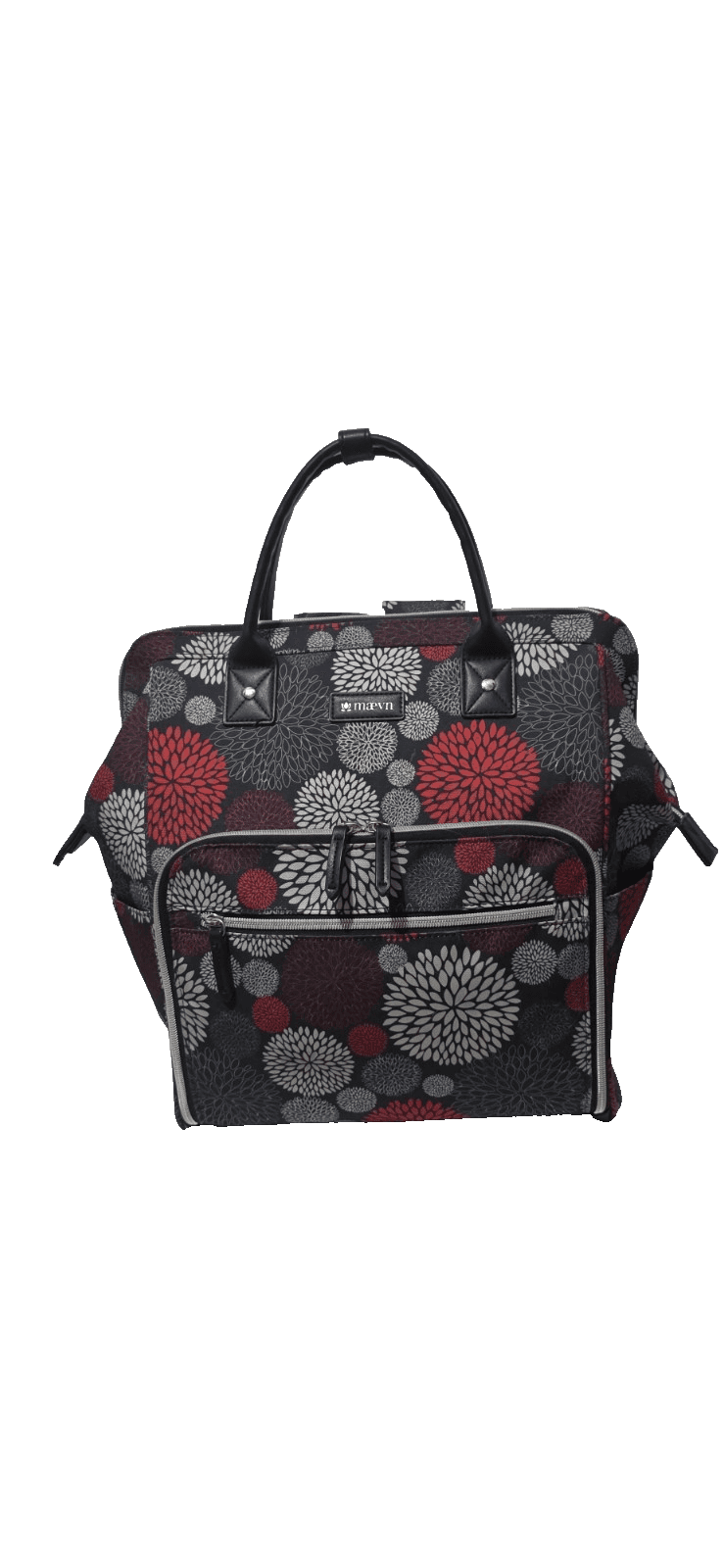 Maevn ReadyGo Clinical Backpack/Medical Tote Bag Red White Grey Floral Dhalia - Thumbnail 10