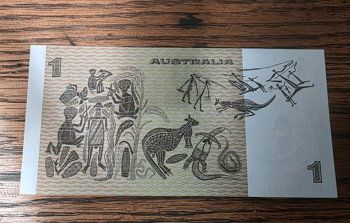 Austraila $1 Paper Banknote Johnston/Stone CHT-Prefix Crisp Uncirculated - Thumbnail 4