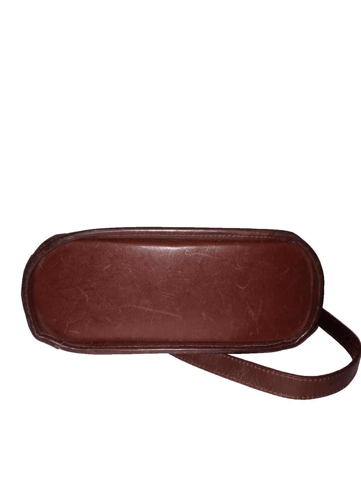 Used Vintage Brahmin Pecan Melbourne Leather Crossbody Bag Croc Embossed Flap - Thumbnail 6