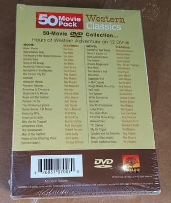 Western Classics 50 Movie Pack DVD 12 Disc Set NEW SEALED - Thumbnail 2