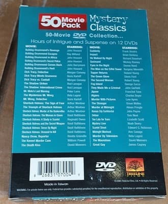 Mystery Classics 50 Movie Pack (DVD, 2004, 12-Disc Set) - Thumbnail 2