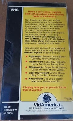 Boxing Greatest Champions VHS 1983 Sports Vidamerica Curt Gowdy Very Rare HTF - Thumbnail 2
