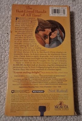 The Adventures of Robin Hood VHS Tape VCR 1989 from 1938 Movie Action FREE SHIP - Thumbnail 2
