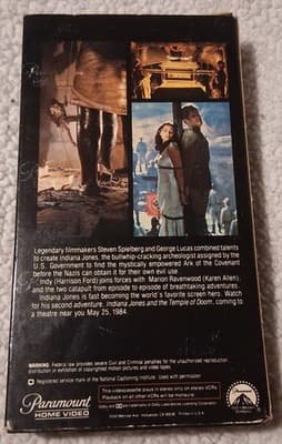 Paramount Indiana Jones and the Raiders of the Lost Ark VHS Tape - Thumbnail 2