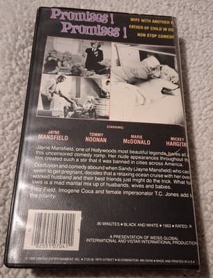 Promises! Promises! (VHS, 1985) Movie Jayne Mansfield, Clam Shell VHS Case - Thumbnail 2