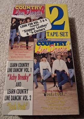 Learn Country Line Dancing VHS Video Vintage 2 Tape Set