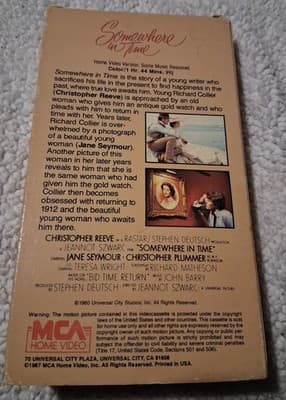 Somewhere in Time (VHS 1980) Christopher Reeve, Jane Seymour, Fantasy Romance - Thumbnail 2