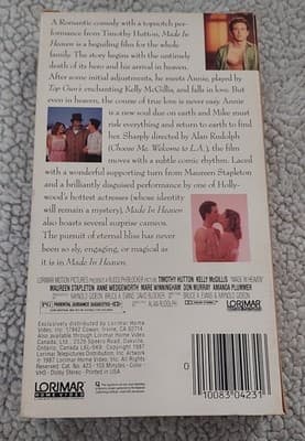 Made In Heaven VHS - Kelly McGillis - Tim Hutton - Rated PG - Thumbnail 2