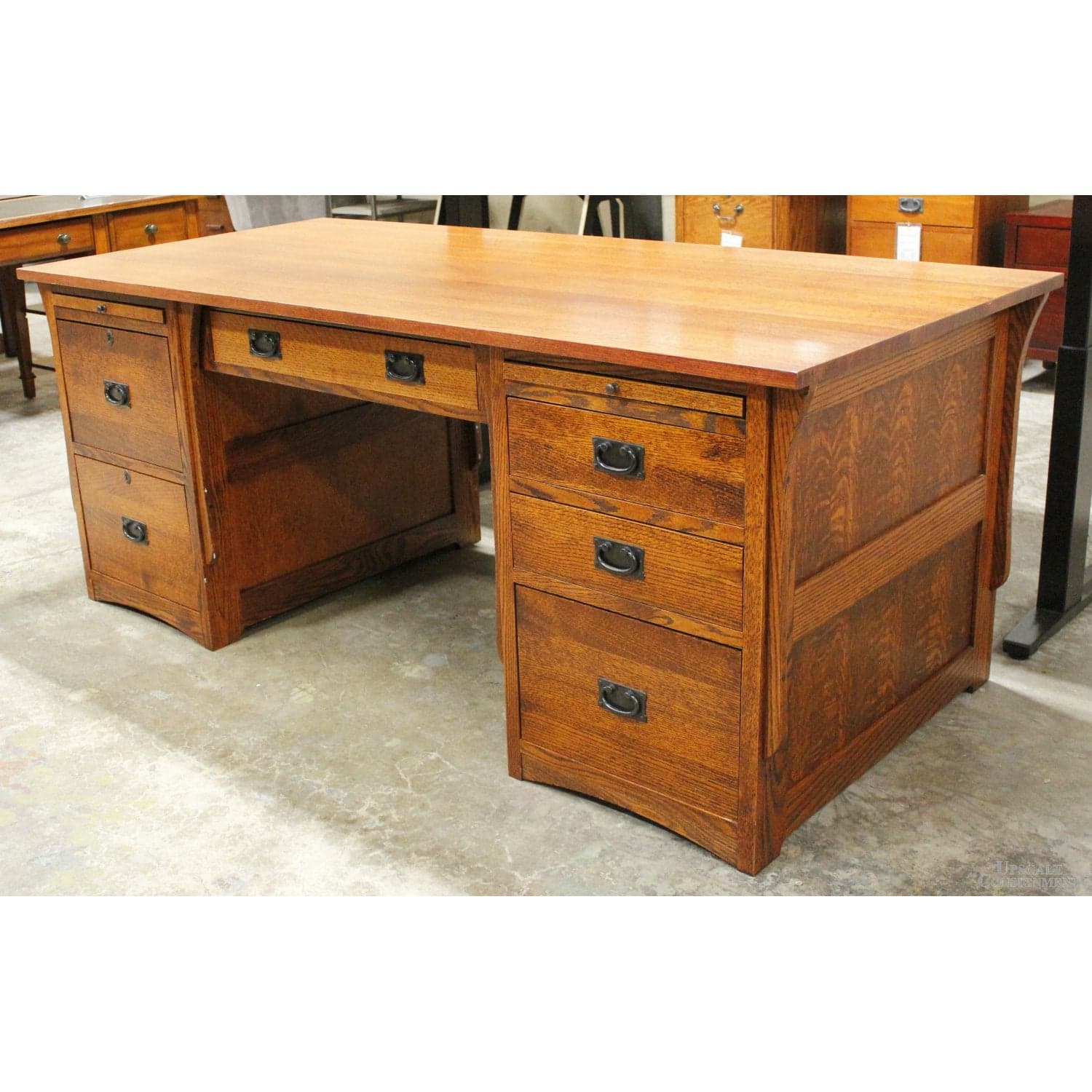 Bentwood Furniture Oak Executive Desk - Thumbnail 4