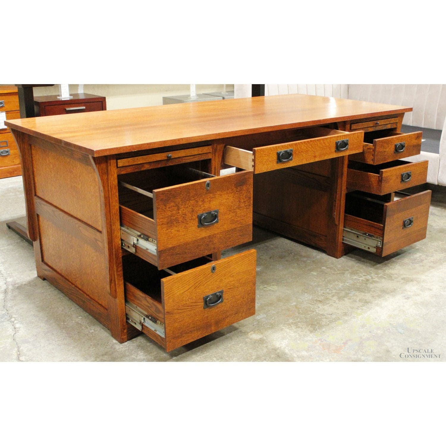 Bentwood Furniture Oak Executive Desk - Thumbnail 2