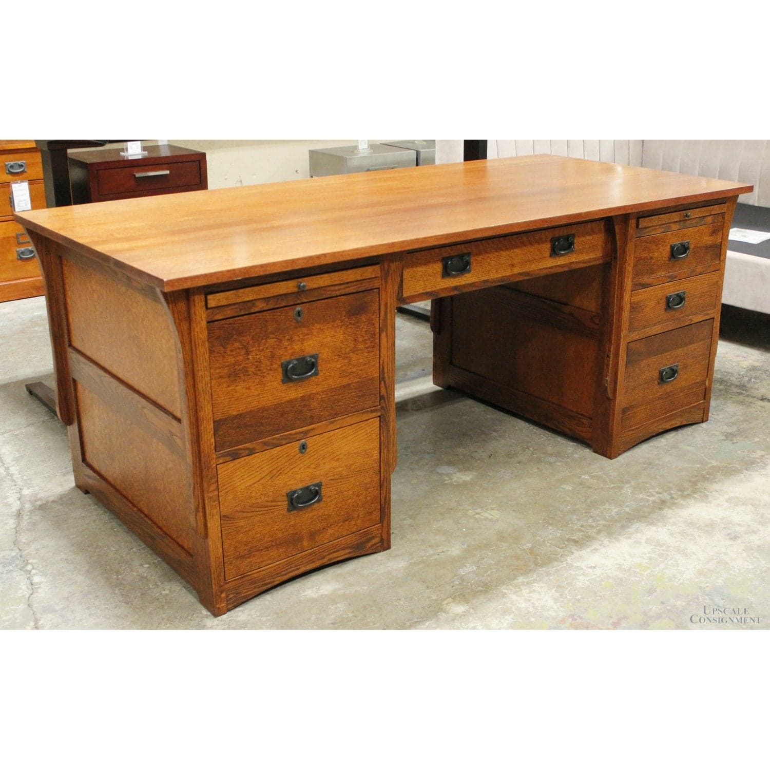 Bentwood Furniture Oak Executive Desk - Thumbnail 3