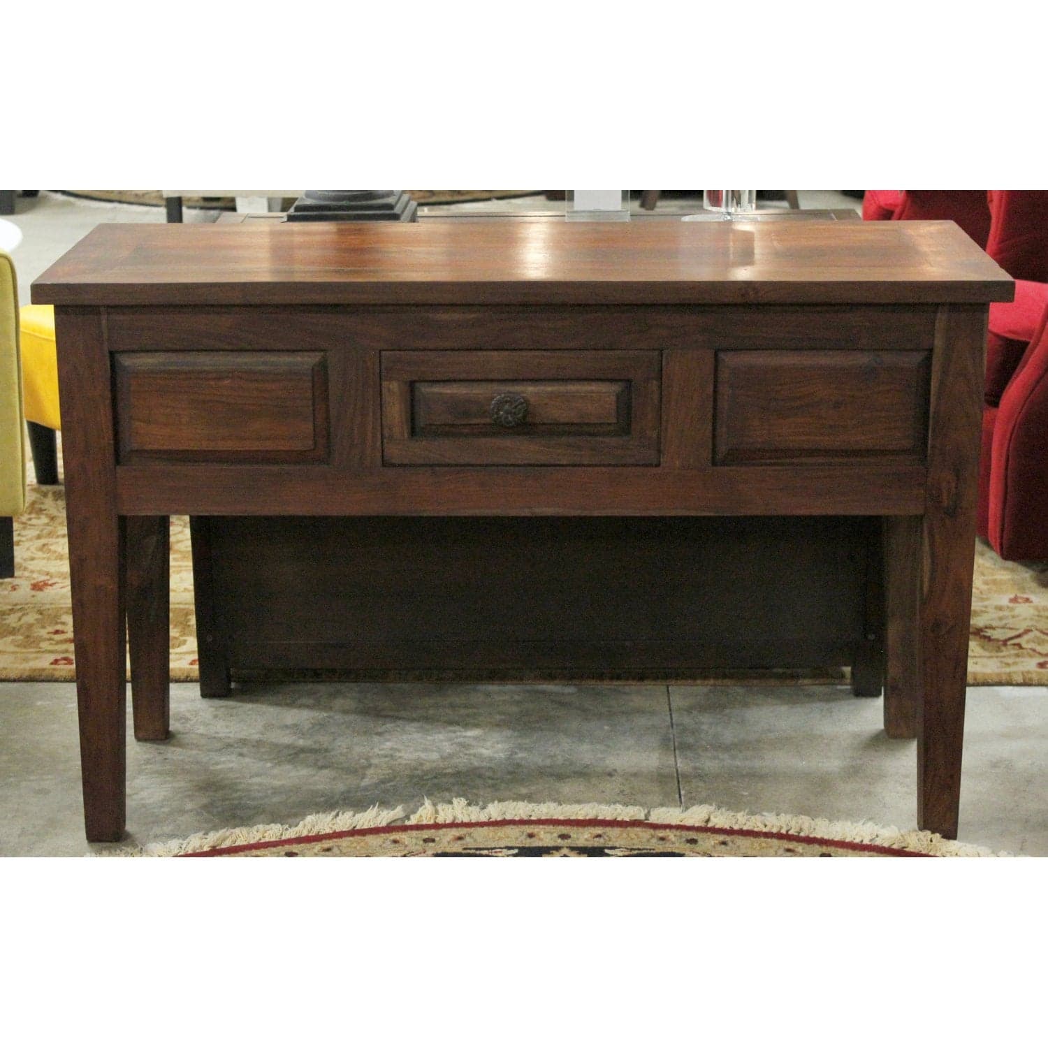Solid Tropical Wood Console Table - Dark Finish - Thumbnail 3