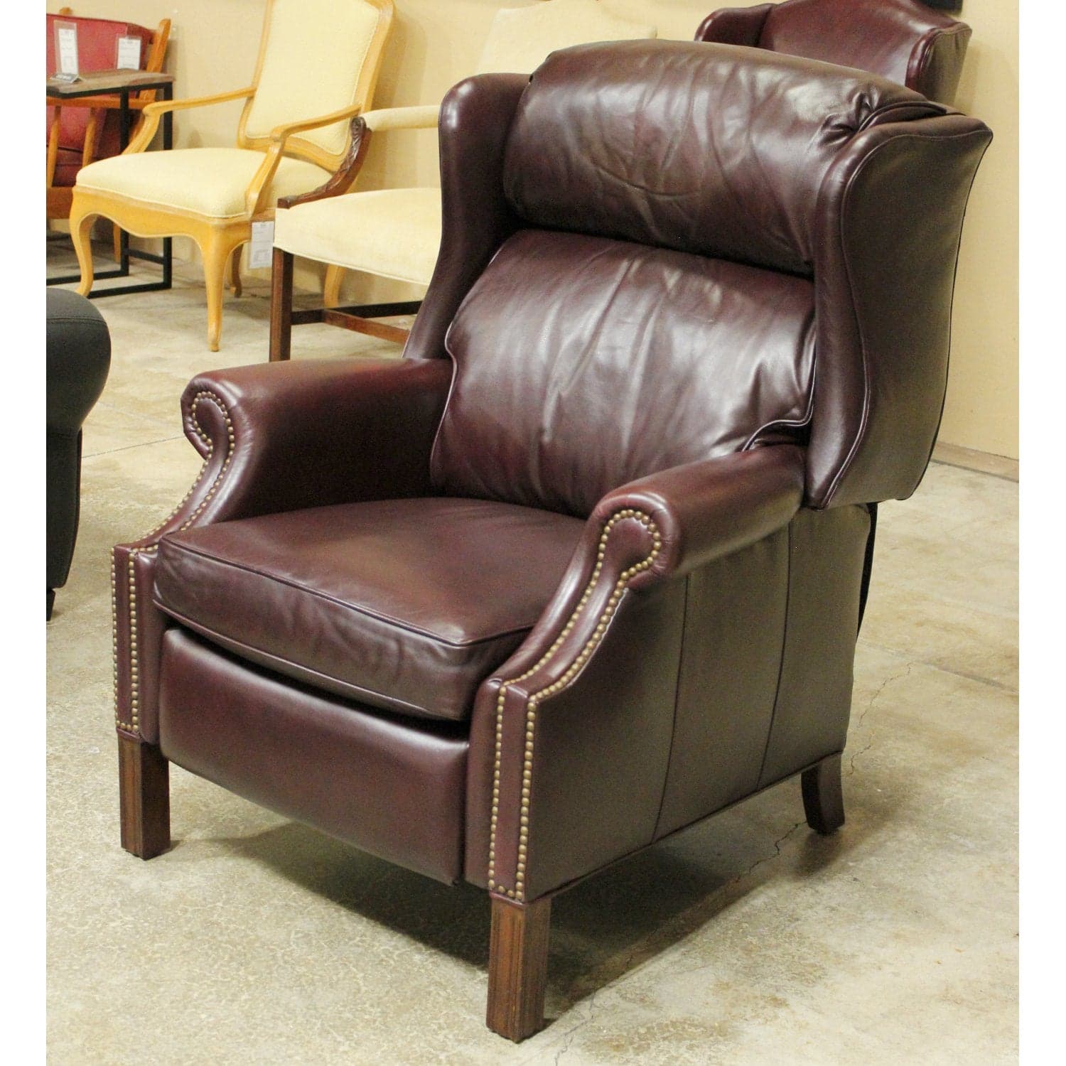 Hooker Furniture 'Seven Seas' Cordovan Leather Wingback Recliner - Cordovan - Thumbnail 4