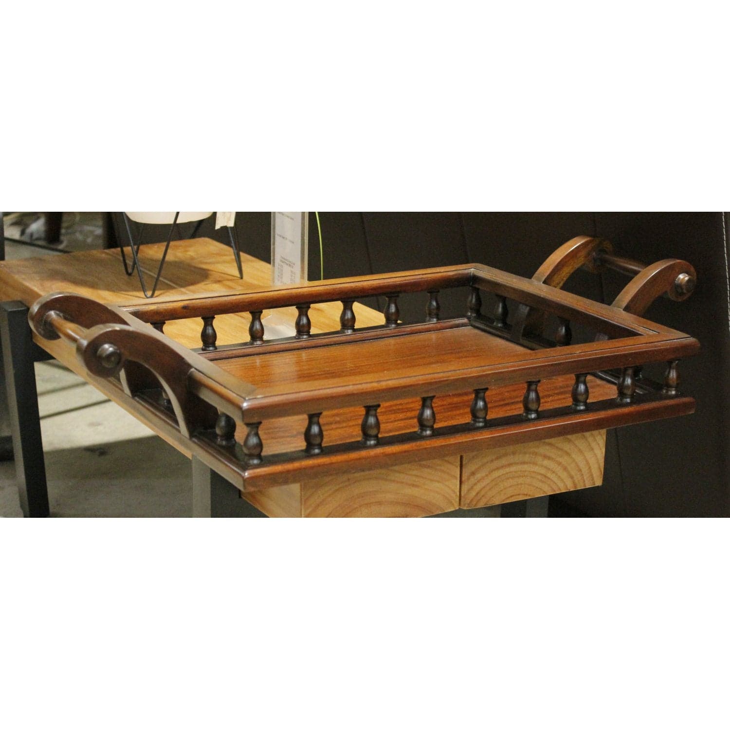 Mahogany Accent Cabinet w/Glass Doors & Tray - Mahogany - Thumbnail 5
