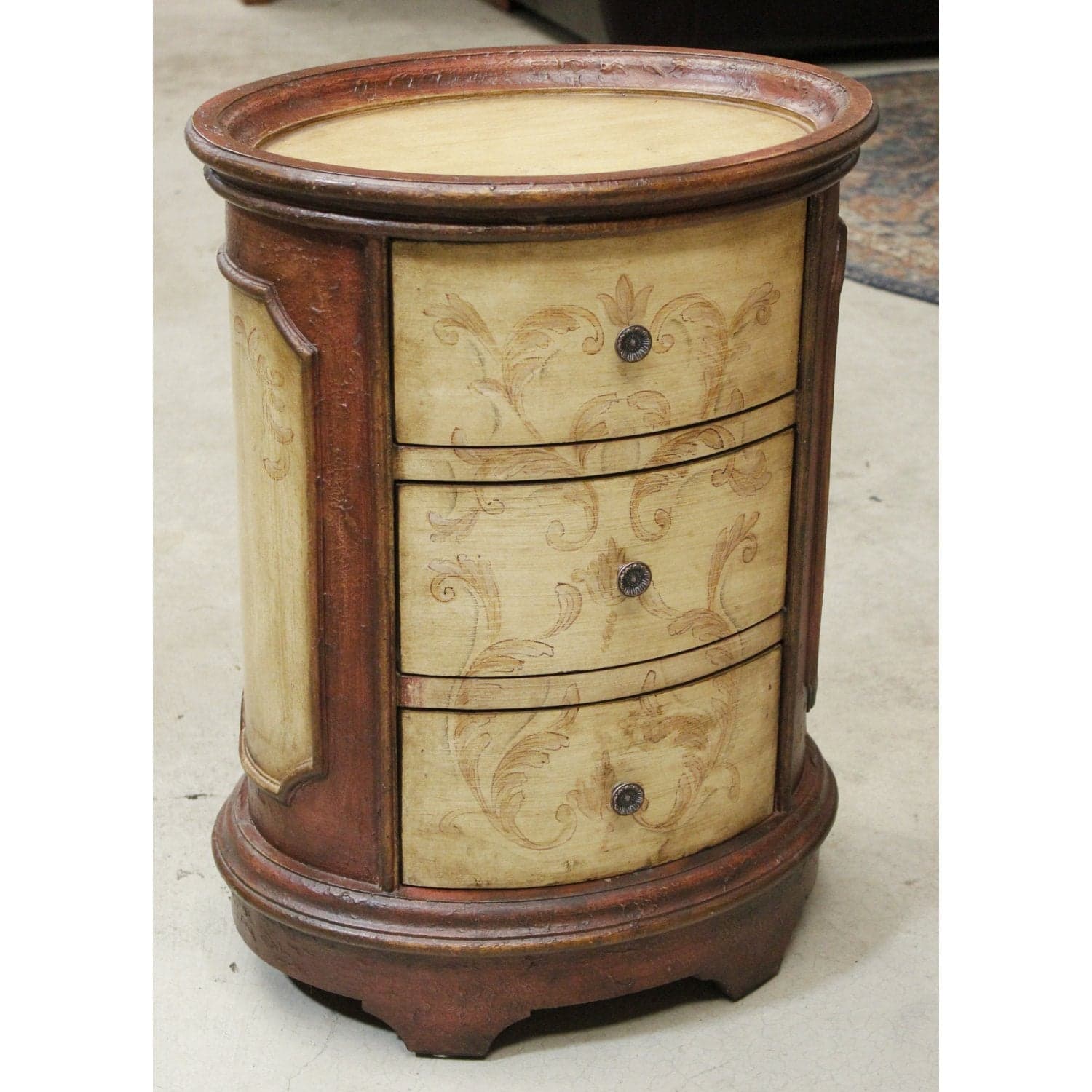 Oval 3 Drawer Handpainted Chest - Thumbnail 3