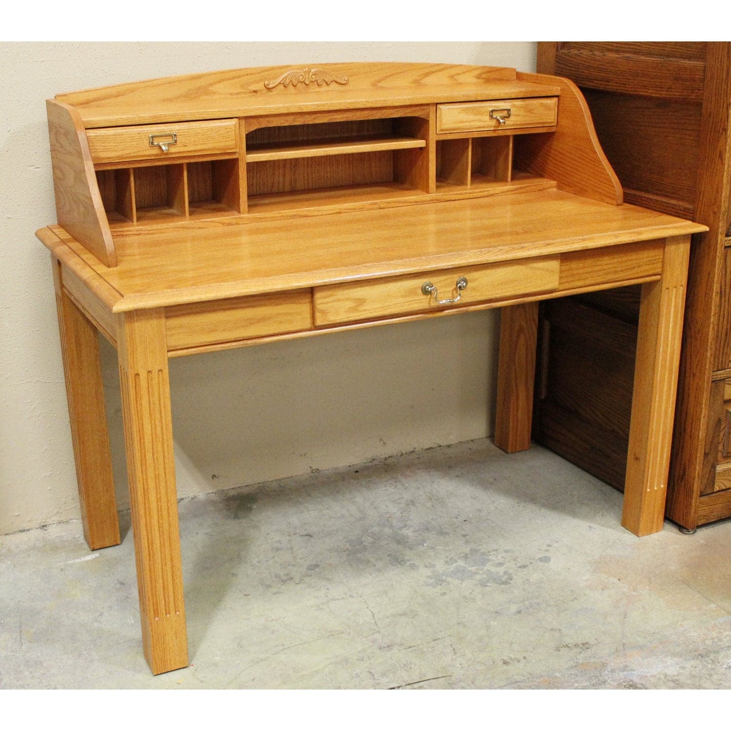 Golden Oak Writing Desk w/Hutch - Golden Oak - Thumbnail 2