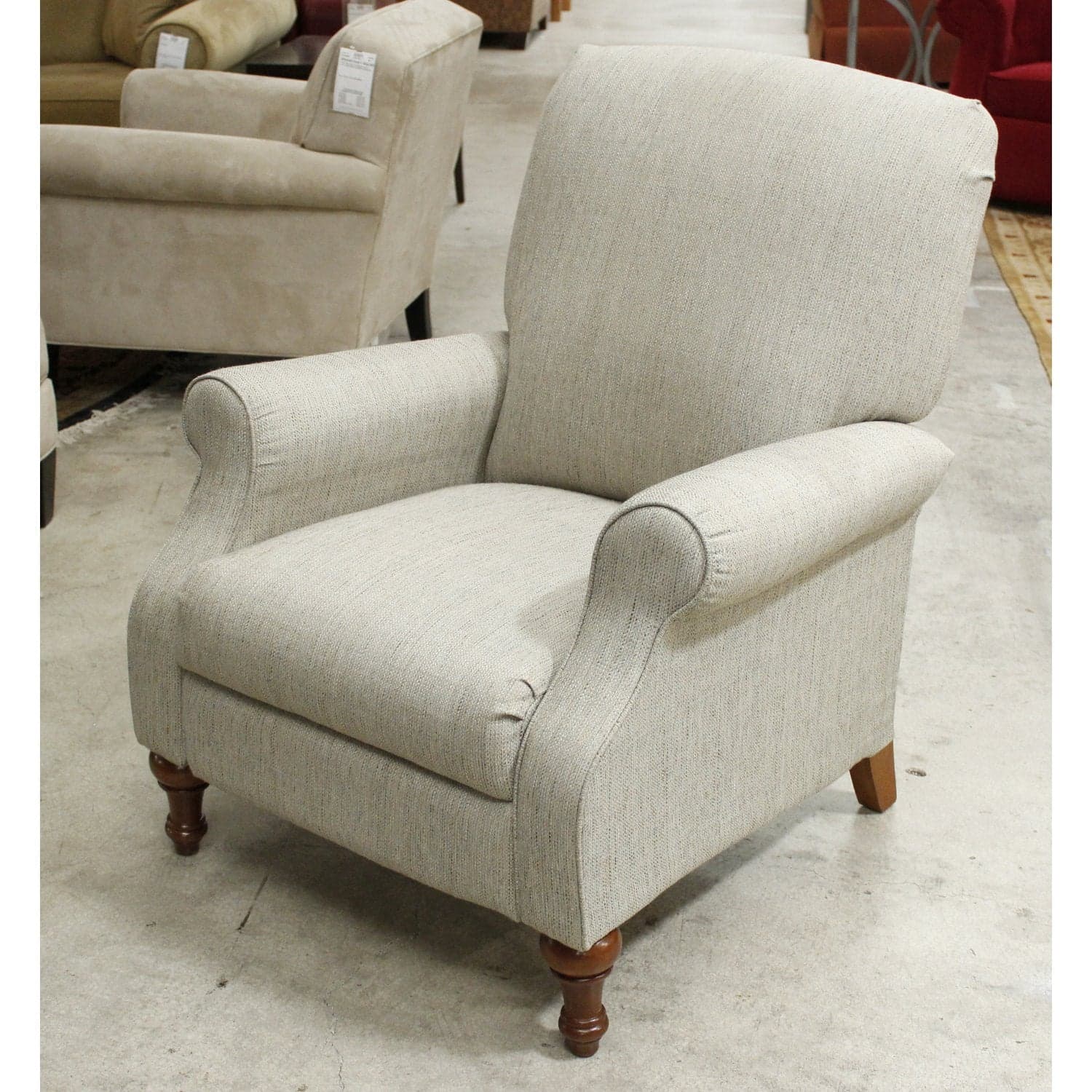 La-Z-Boy Oatmeal High-Leg Push-Back Recliner - Oatmeal - Thumbnail 4