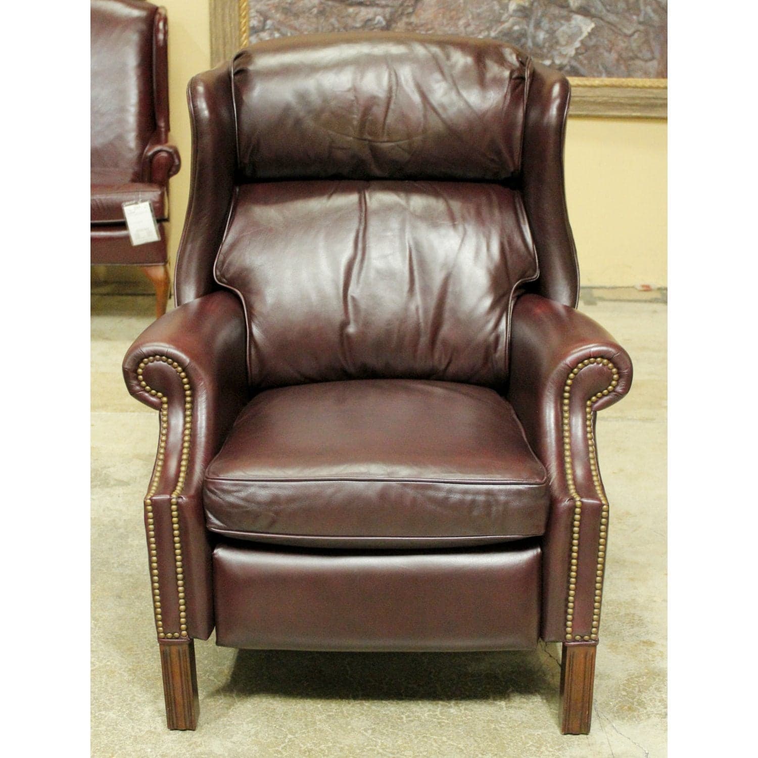 Hooker Furniture 'Seven Seas' Cordovan Leather Wingback Recliner - Cordovan - Thumbnail 3