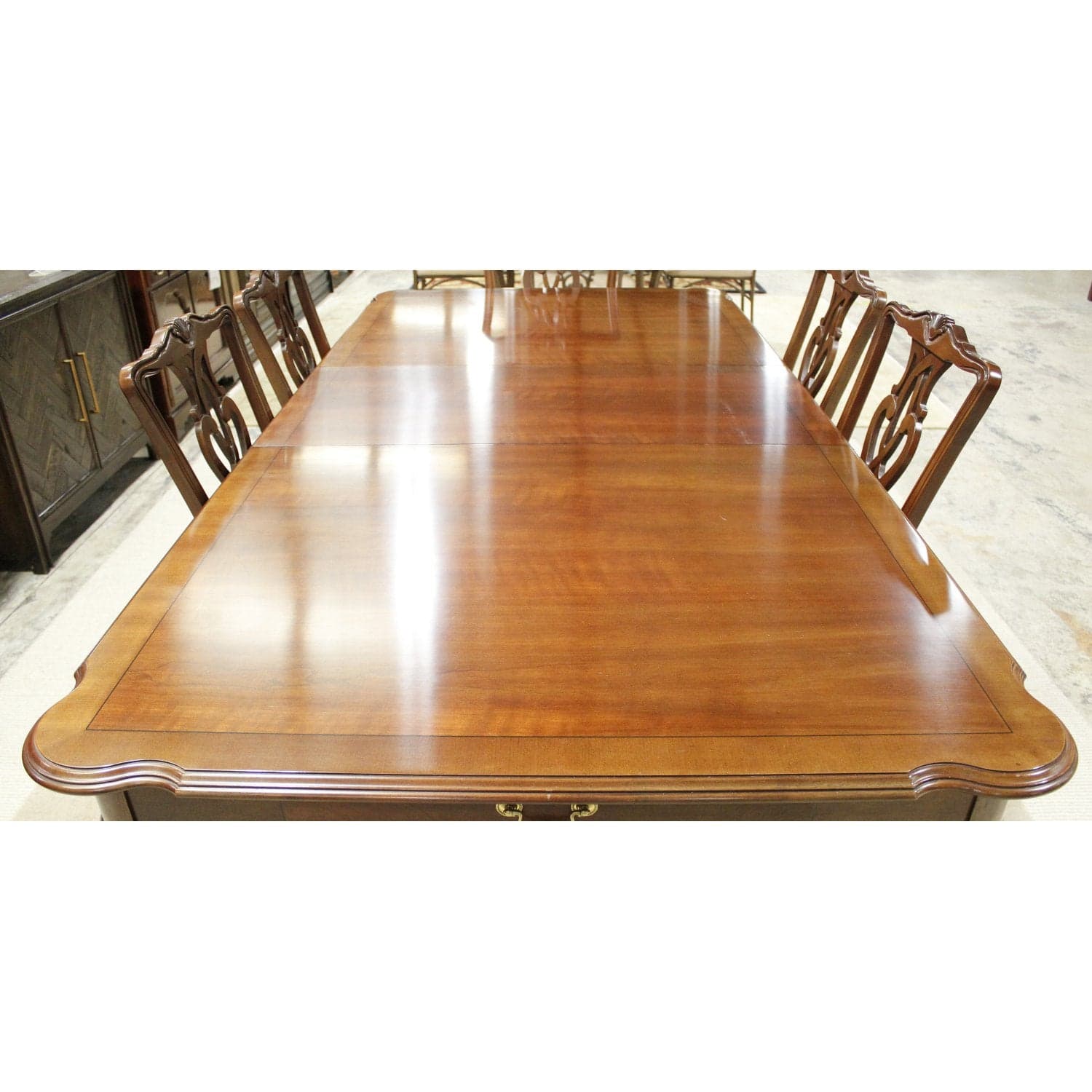 Ethan Allen Dining Table w/6 Chairs - Cherry - Thumbnail 3