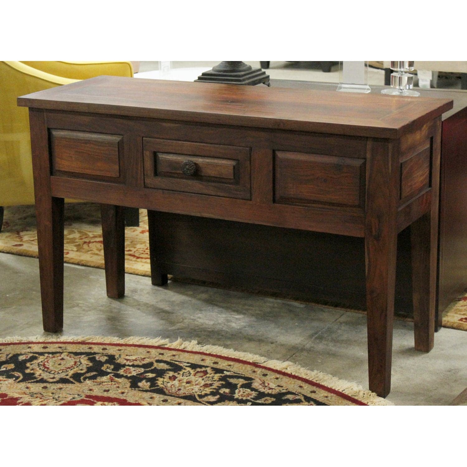 Solid Tropical Wood Console Table - Dark Finish - Thumbnail 4