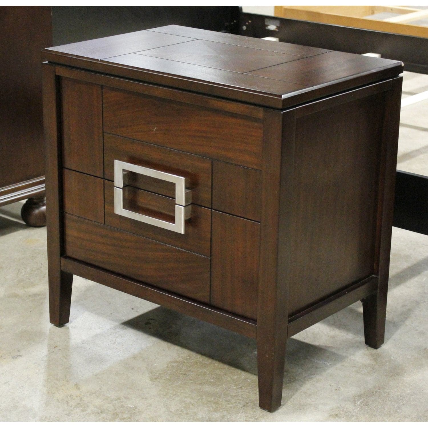 Magnussen Home "Carleton" 2 Drawer Inlaid Top Nightstand - Dark Brown - Thumbnail 4
