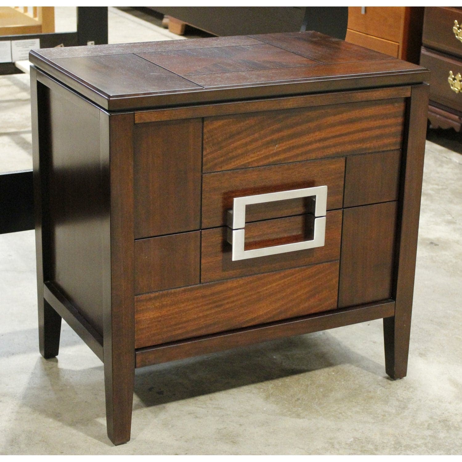 Magnussen Home "Carleton" 2 Drawer Inlaid Top Nightstand - Dark Brown - Thumbnail 3